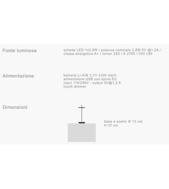 Giulietta BE T Catellani&Smith Lampe de Table