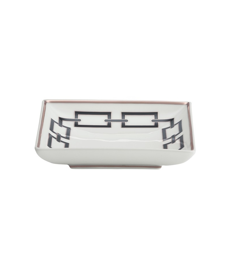 Coppa Quadrata Bassa Catene Nero Ginori 1735 Vide Poche Plateau