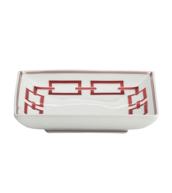 Coppa Quadrata Bassa Catene Scarlatto Ginori 1735 Low Square Cup