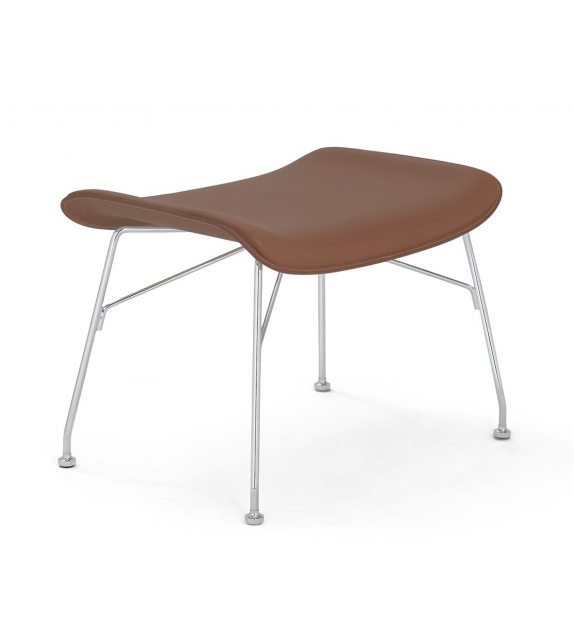 S/Wood Kartell Footstool in Leather