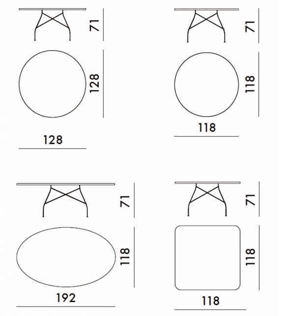 Glossy Marble Kartell Tisch