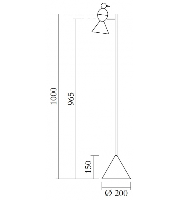 Alouette Standing 3 birds Atelir Areti Floor Lamp