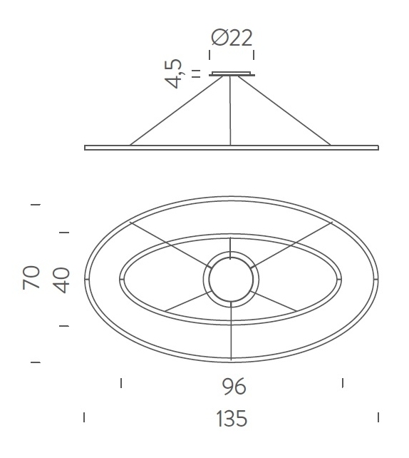 Ellisse Double Nemo Lámpara de Suspensión