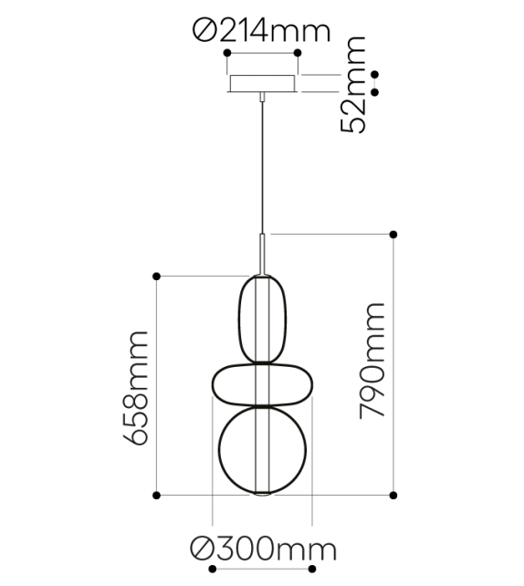 Pebbles Bomma Lámpara de Suspensión