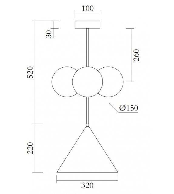Axis Cone and Globes Atelier Areti Pendelleuchte