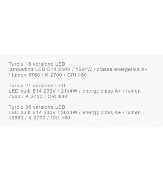 Turciù 16/ 21/ 36 Chandelier Catellani&Smith Pendant Lamp