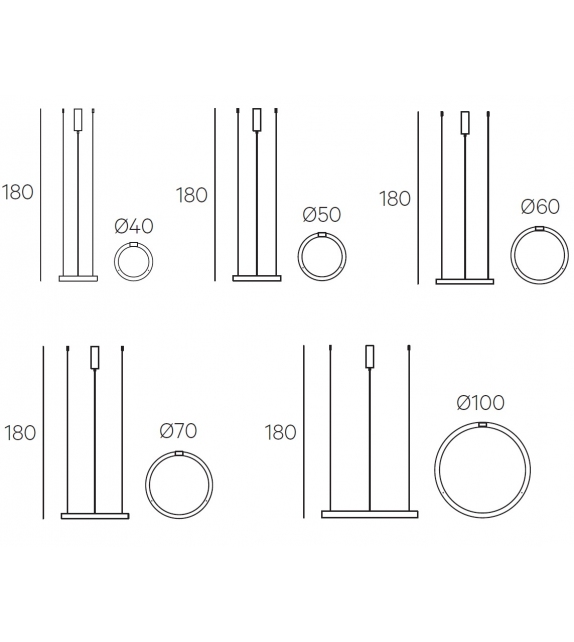 Listo para entregar - Light Ring Horizontal Henge Lámpara de Suspensión