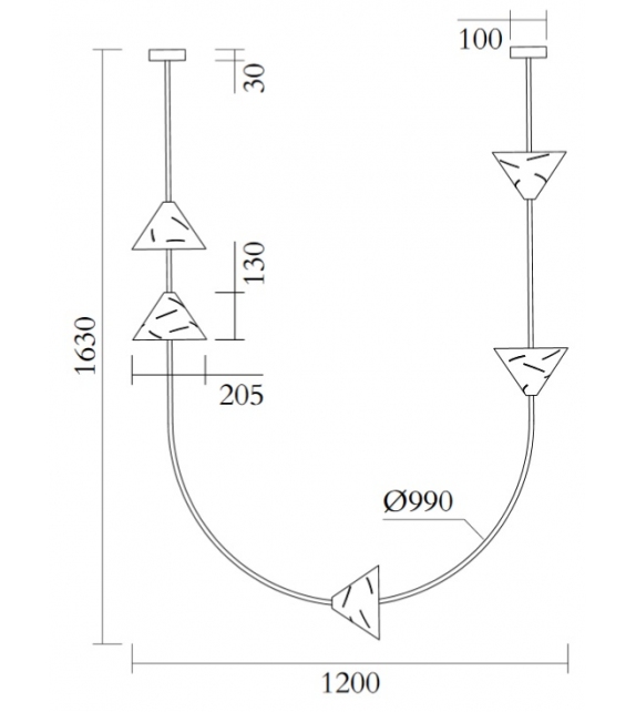 Silver U Atelier Areti Lampadario a Sospensione