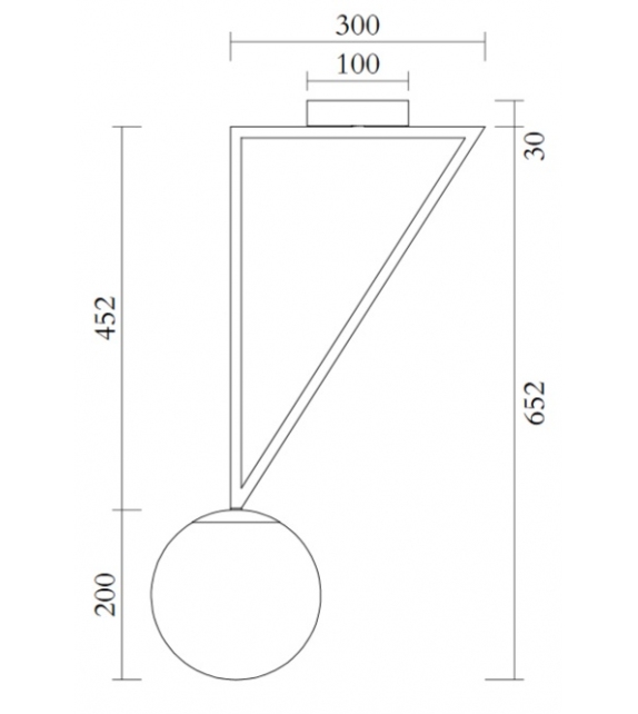 Triangle and Globe Atelier Areti Ceiling Lamp