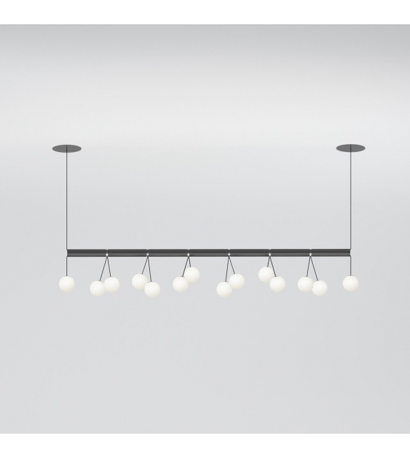 Tube with Globes Atelier Areti Suspension Lamp