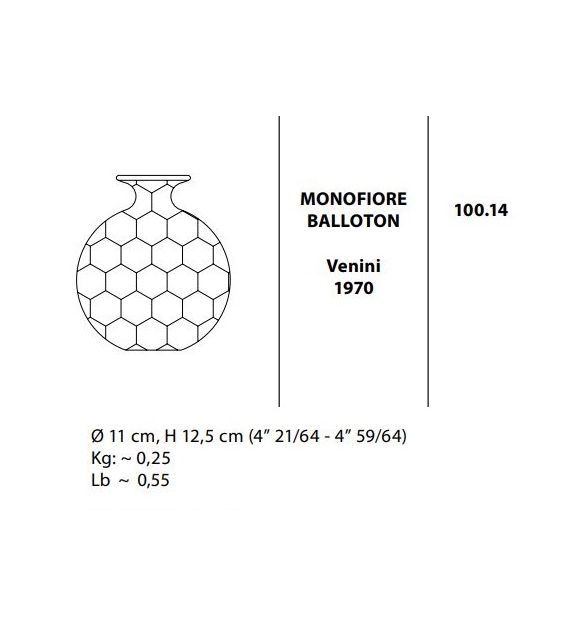Monofiore Balloton 100.14 Venini Vase