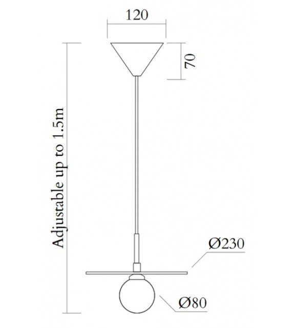 Disc and Sphere horizontal Atelier Areti Hängeleuchte