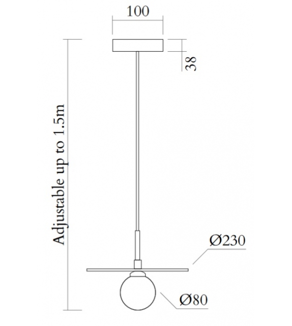 Disc and Sphere horizontal Atelier Areti Hängeleuchte