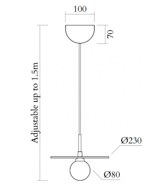Disc and Sphere horizontal Atelier Areti Hängeleuchte