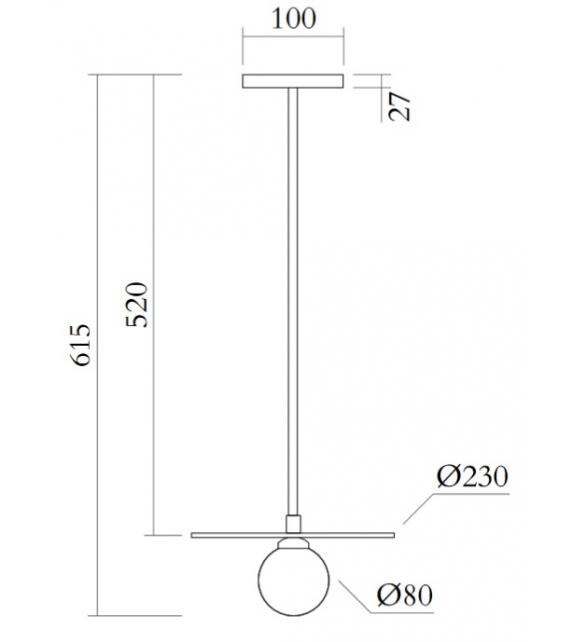 Disc and Sphere horizontal Atelier Areti Hängeleuchte