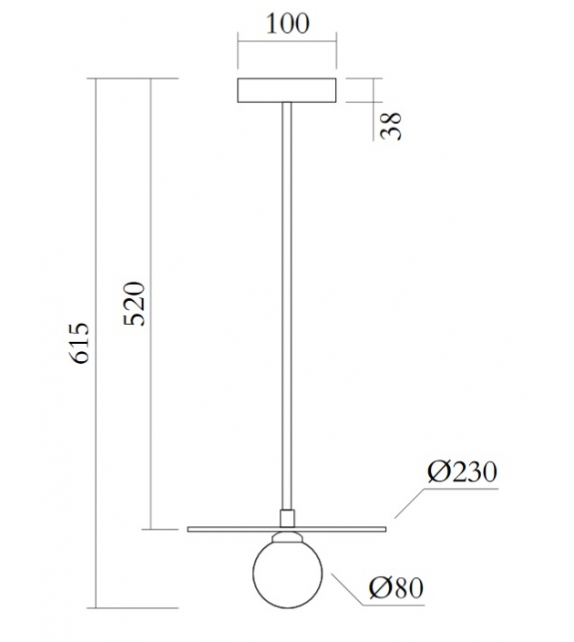 Disc and Sphere horizontal Atelier Areti Hängeleuchte