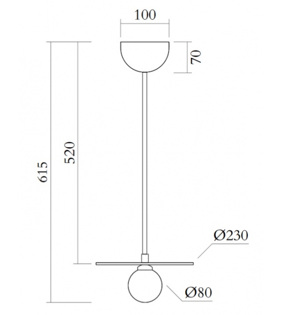 Disc and Sphere horizontal Atelier Areti Hängeleuchte