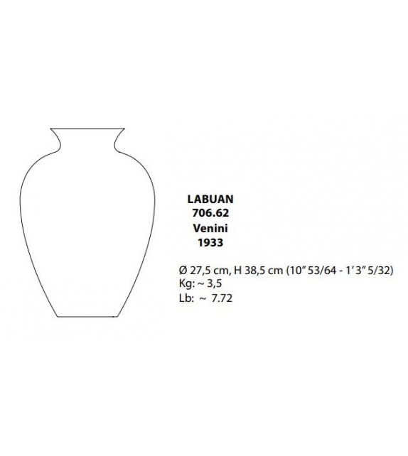 Labuan 706.62 Venini Jarrón