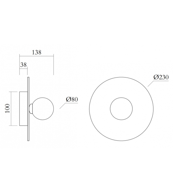 Disc and Sphere Atelier Areti Lampada da Parete