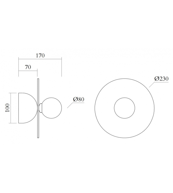 Disc and Sphere Atelier Areti Lampada da Parete