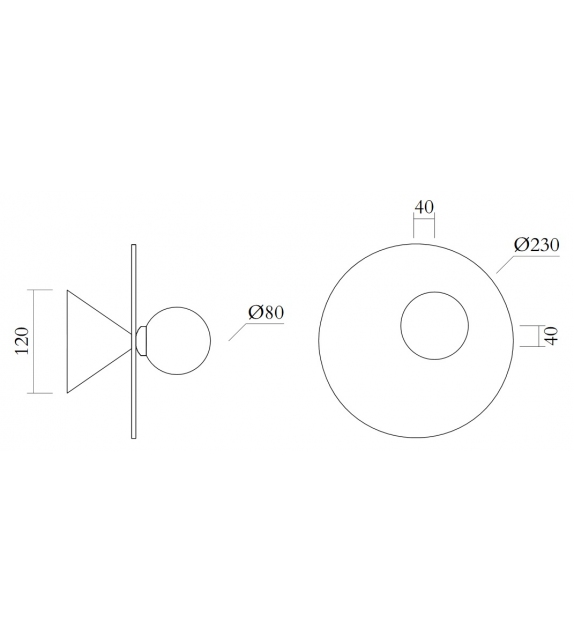 Disc and Sphere Assymetrical Atelier Areti Wandleuchte