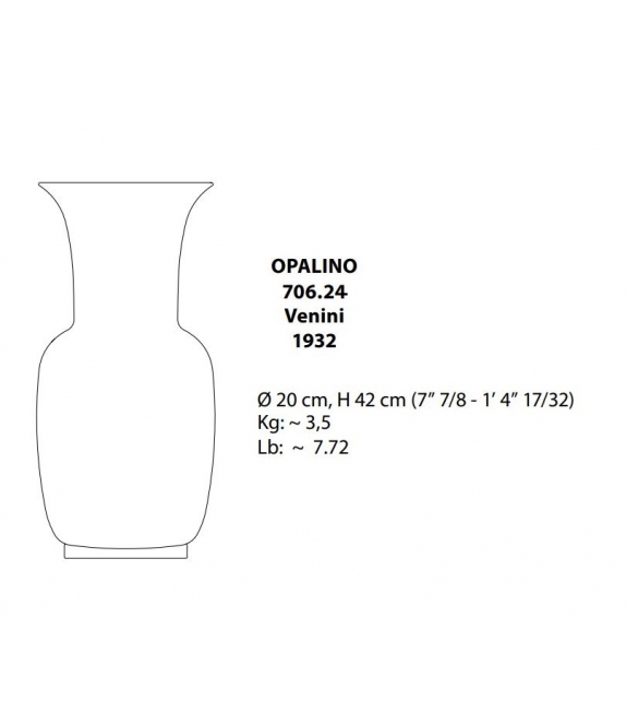 Opalino 706.24 Venini Florero
