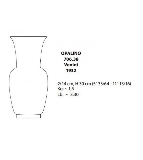 Opalino 706.38 Venini Florero