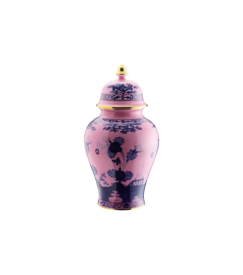 Potiche con Coperchio Oriente Italiano Azalea Ginori 1735 Vaso
