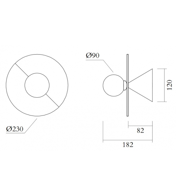 Disc and Sphere semi-colour Atelier Areti Wandleuchte