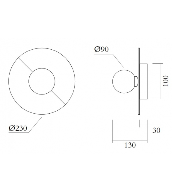 Disc and Sphere semi-colour Atelier Areti Wall Lamp