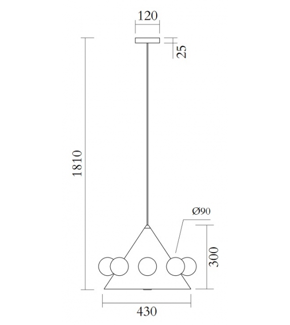 Large Cone with Globes Atelier Areti Hängeleuchte