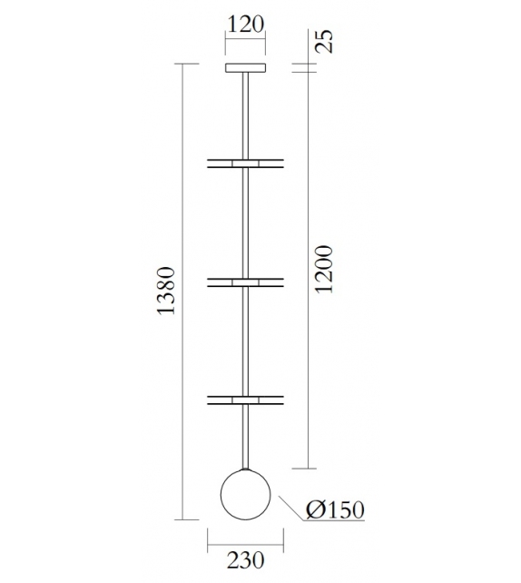 Discs Stacks Long Atelier Areti Lámpara de Suspensión