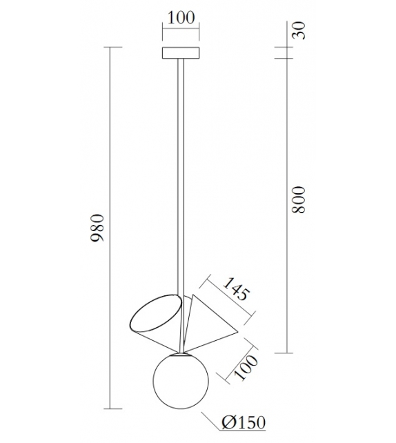 Globe with three Cones Atelier Areti Suspension