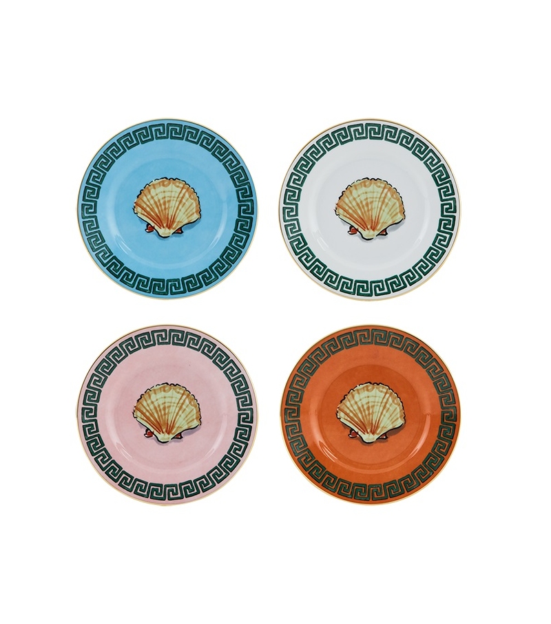 Set of 4 Piatto Pane Il Viaggio di Nettuno Ginori 1735 Plate