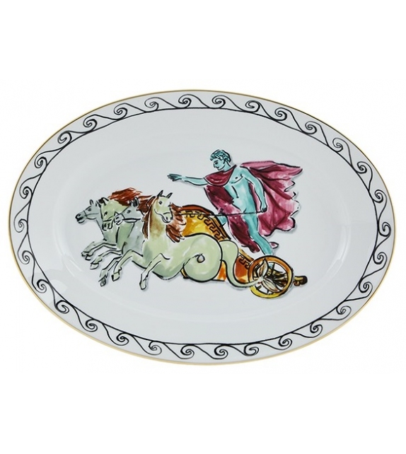 Vassoio Ovale Il Viaggio di Nettuno Chariot White Ginori 1735 Oval Platter