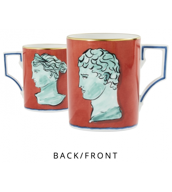 Tazza Il Viaggio di Nettuno Red Coral Ginori 1735