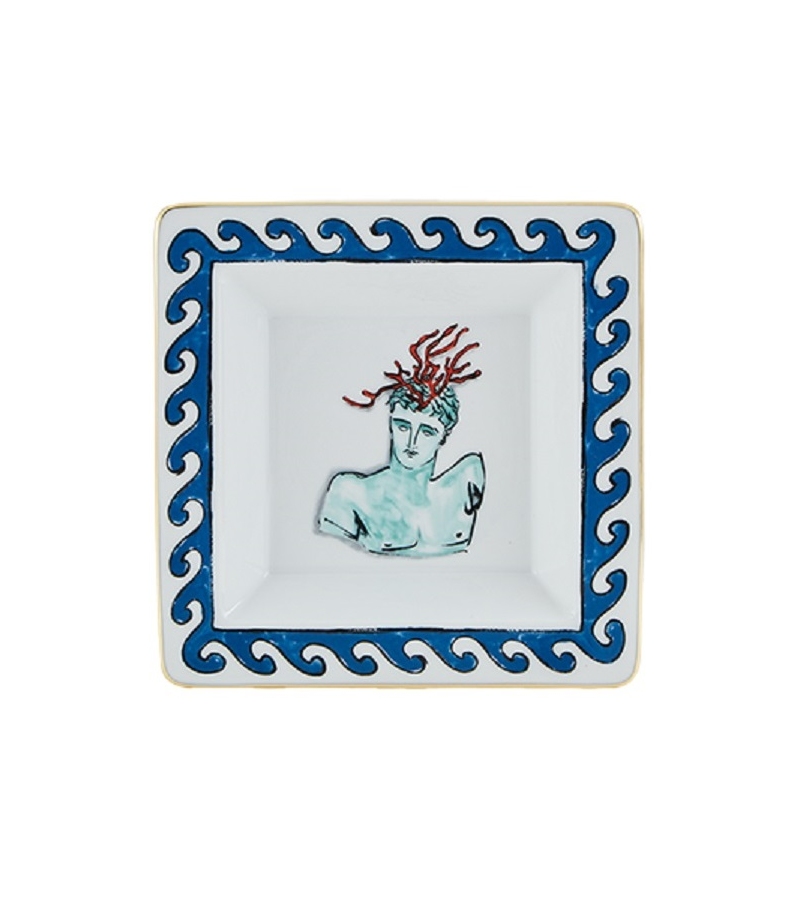 Piatto Svuotatasche Quadrato Piccolo Il Viaggio di Nettuno White Ginori 1735 Empty Pocket Tray