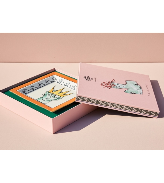 Piatto Svuotatasche Quadrato Grande Il Viaggio di Nettuno Rock Orange Ginori 1735 Empty Pocket Tray