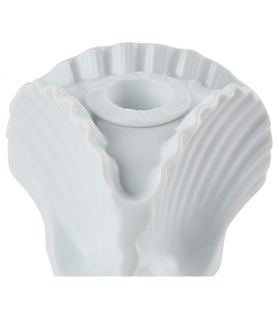Vaso Portacandela a 3 Conchiglie Il Viaggio di Nettuno White Ginori 1735 Porte-Bougie
