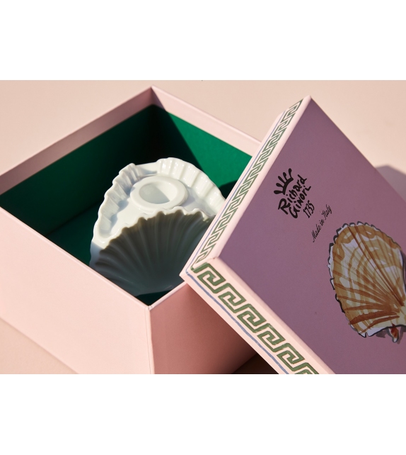 Vaso Portacandela a 3 Conchiglie Il Viaggio di Nettuno White Ginori 1735 Portavelas