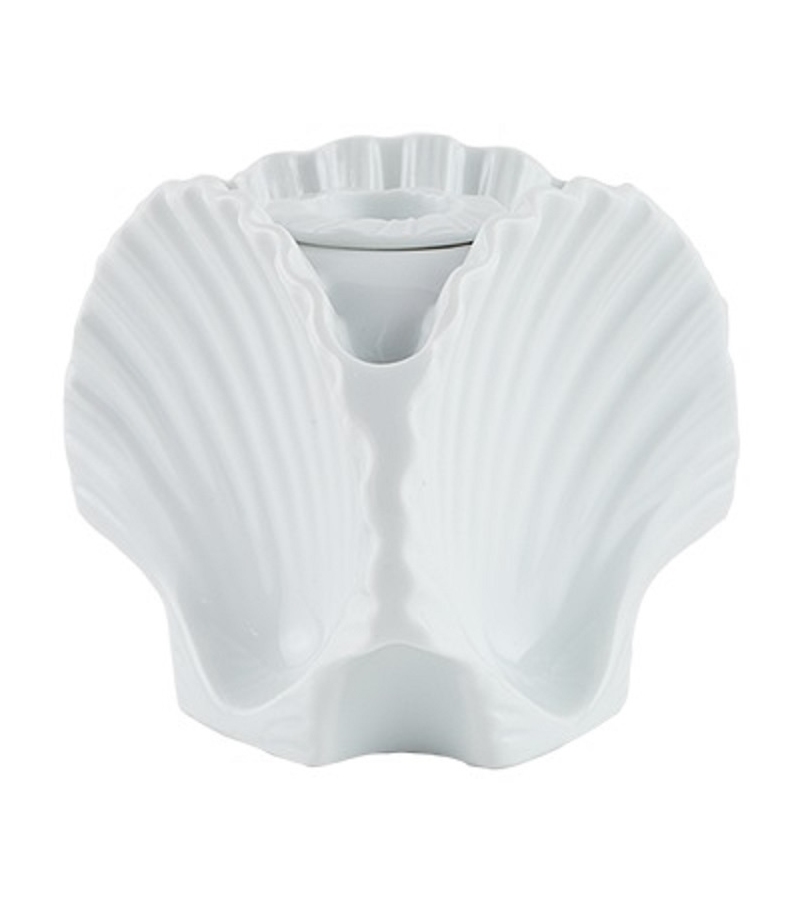 Vaso Portacandela a 3 Conchiglie Il Viaggio di Nettuno White Ginori 1735 Candle Holder
