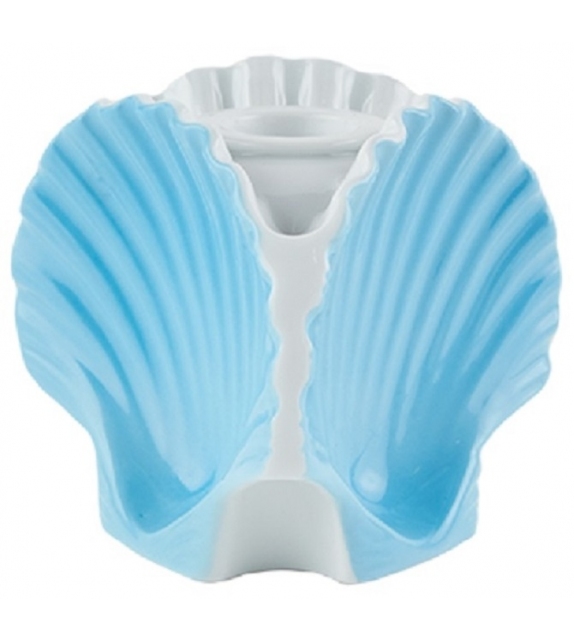 Vaso Portacandela a 3 Conchiglie Il Viaggio di Nettuno Sea Blue Ginori 1735 Kerzenhalter