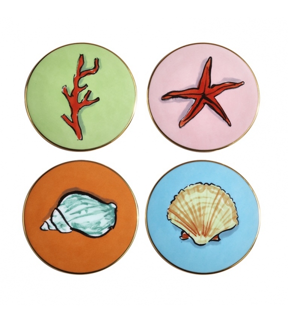 Set di 4 Sottobicchieri Il Viaggio di Nettuno Ginori 1735 Posavaso