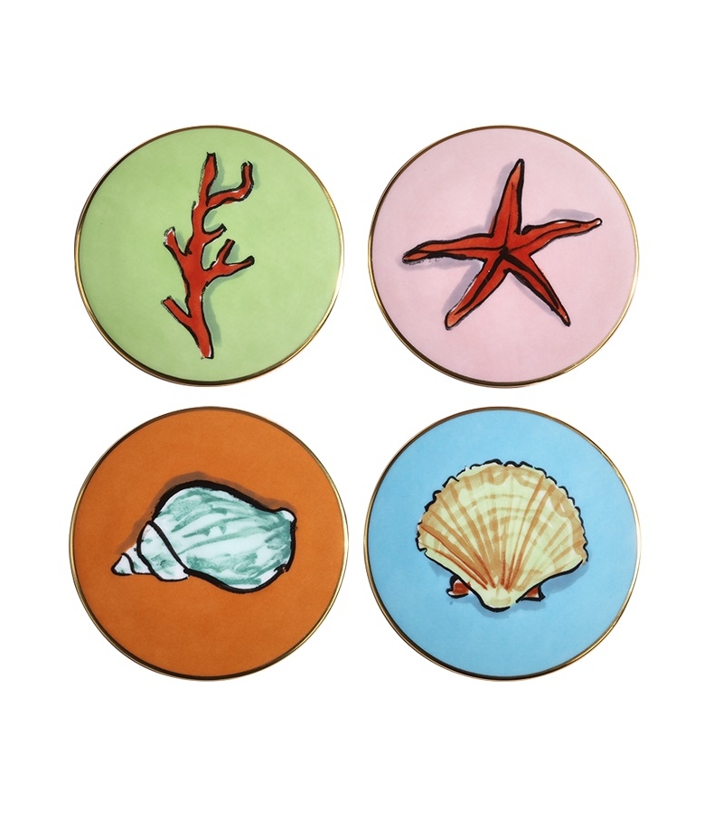 Set di 4 Sottobicchieri Il Viaggio di Nettuno Ginori 1735 Untersetzer