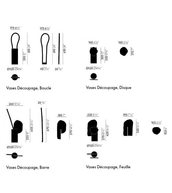Vases Découpage Vitra Vaso