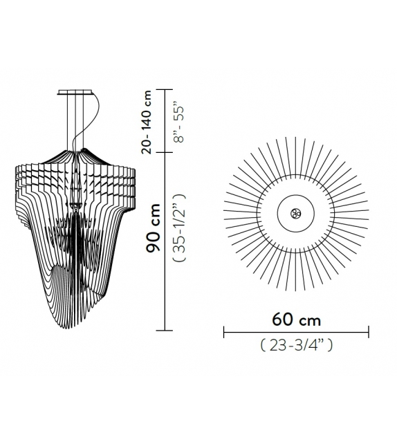 Ready for shipping - Aria Transparent Slamp Suspension Lamp