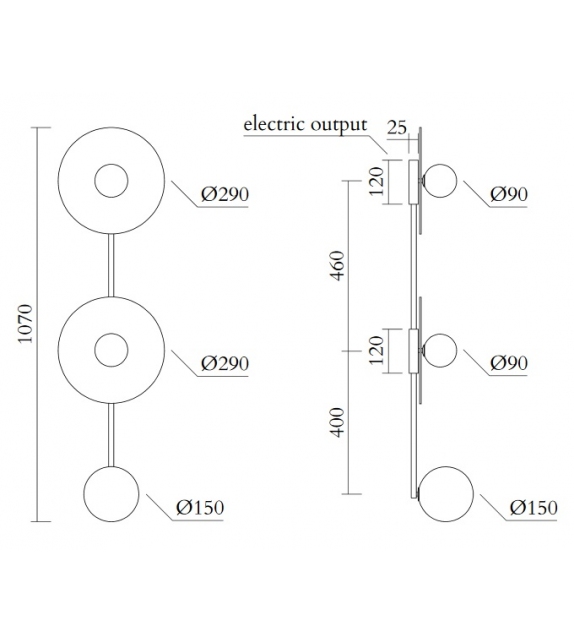 Disc and Sphere Glass Atelier Areti Plafonnier