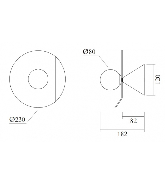 Disc and Sphere Intersecting / Bent Atelier Areti Lampada da Parete