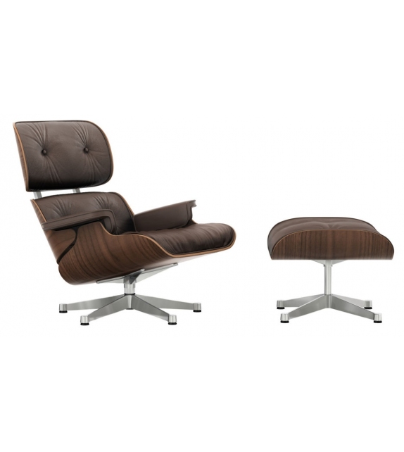 Walnut Version Lounge Chair & Ottoman Vitra