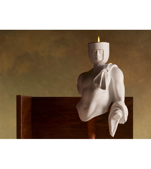 LCDC L'Amante Pure White Ginori 1735 Estatua Candelabro